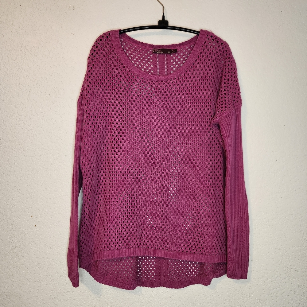 Prana Parker Open Knit Purple Sweater, Size‎ M